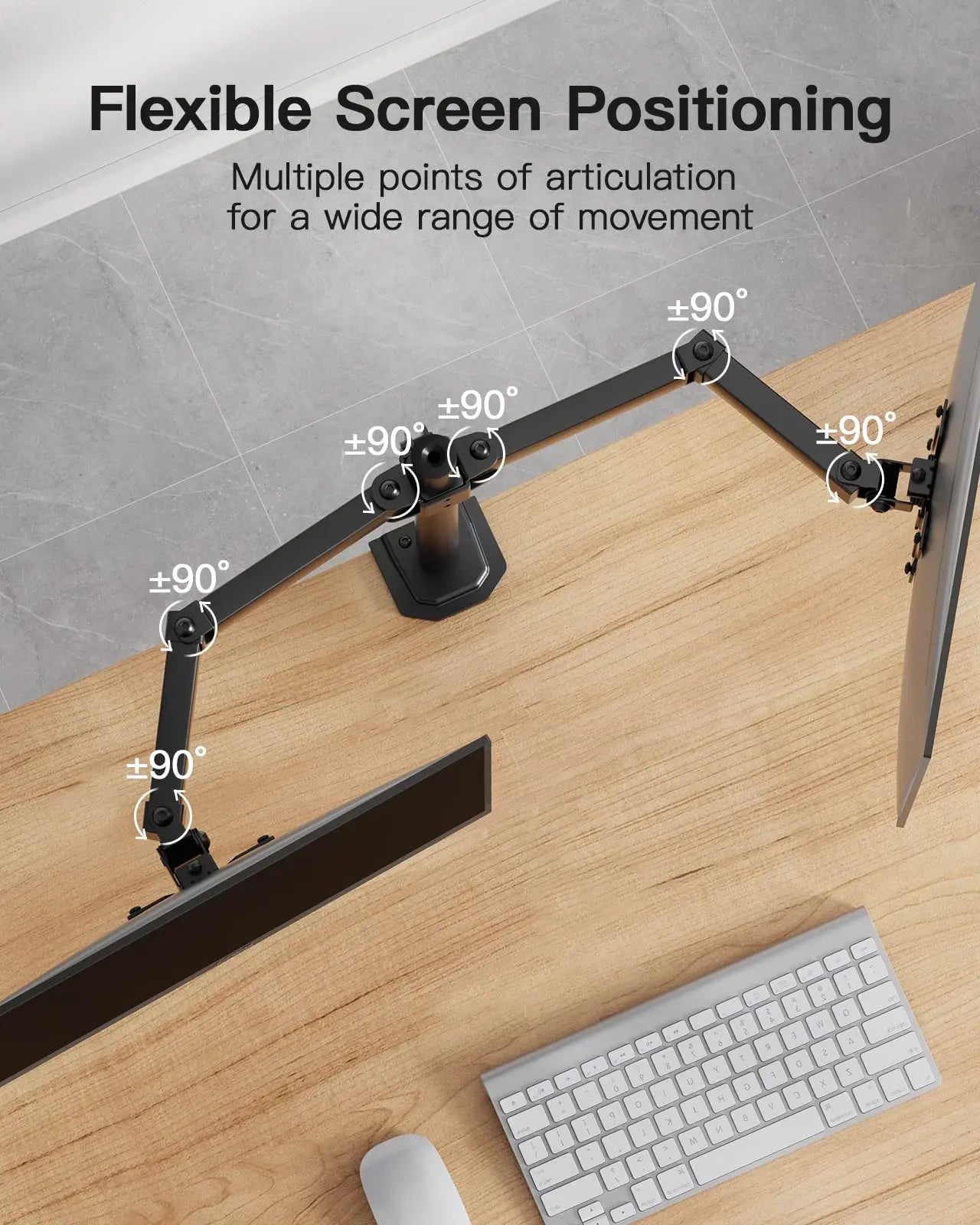 Dual Computer Monitor Stand 27 32 Inch Vesa Screen, 2 Arm Desk Mount