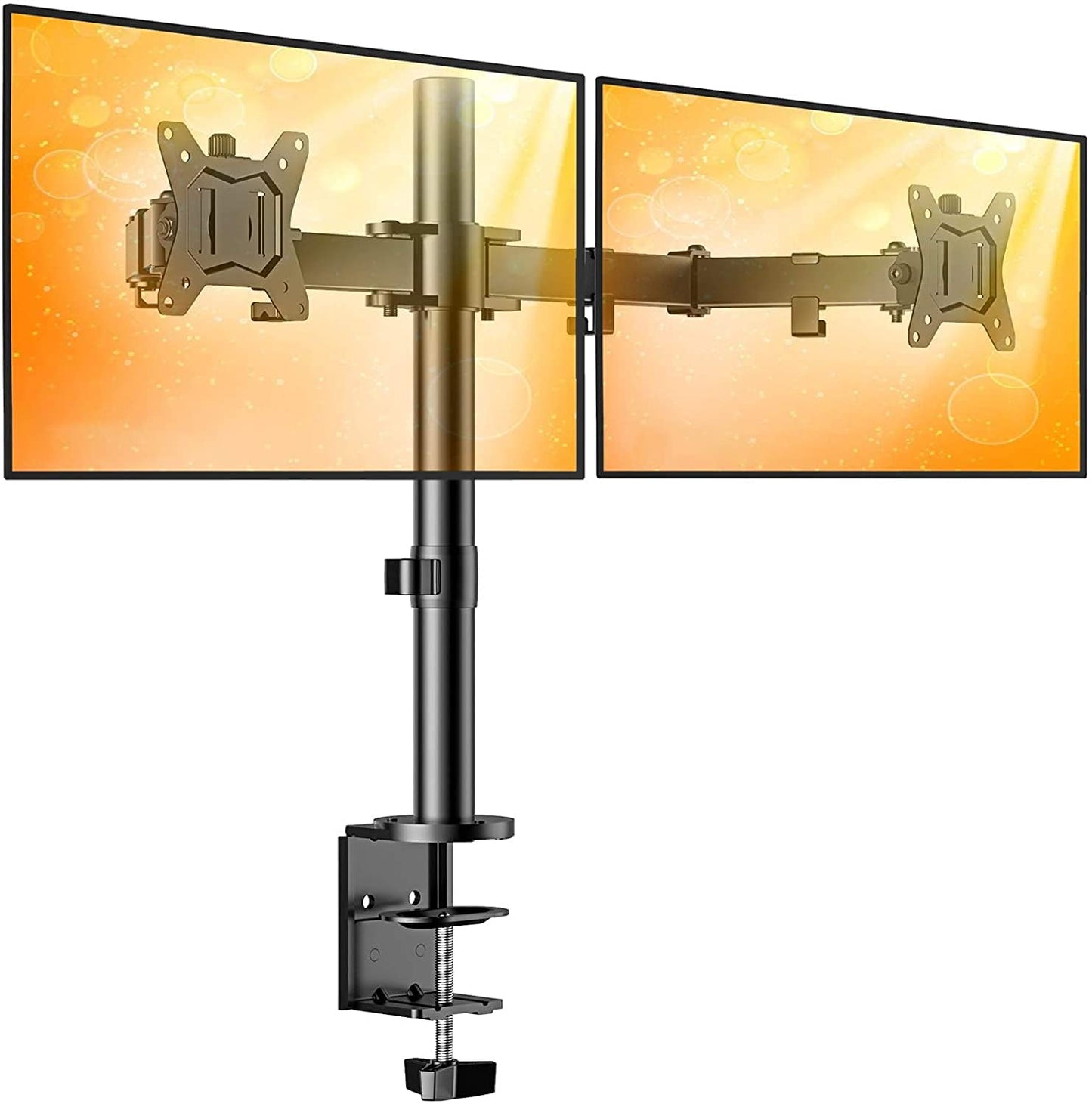Dual Computer Monitor Stand 27 32 Inch Vesa Screen, 2 Arm Desk Mount