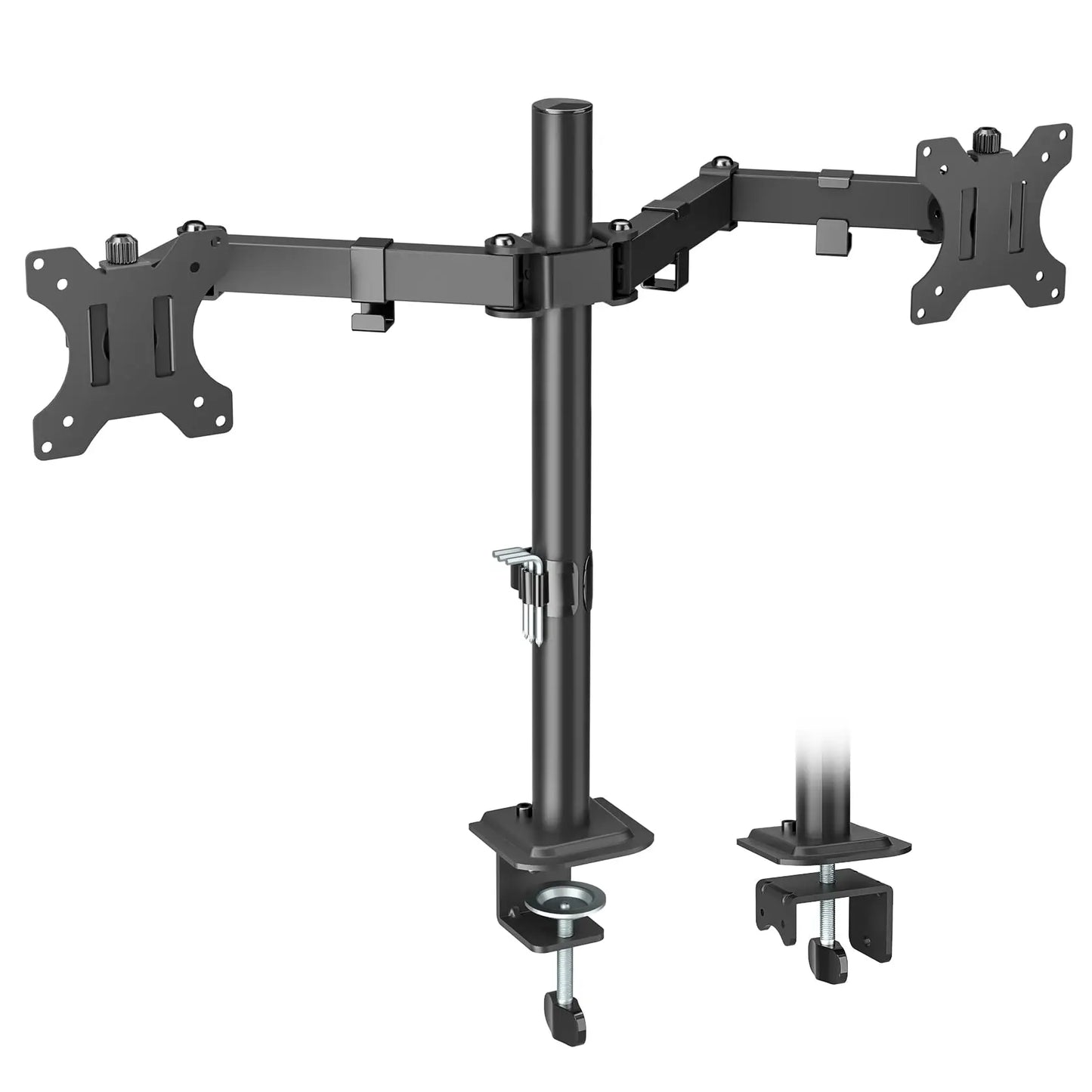 Dual Computer Monitor Stand 27 32 Inch Vesa Screen, 2 Arm Desk Mount