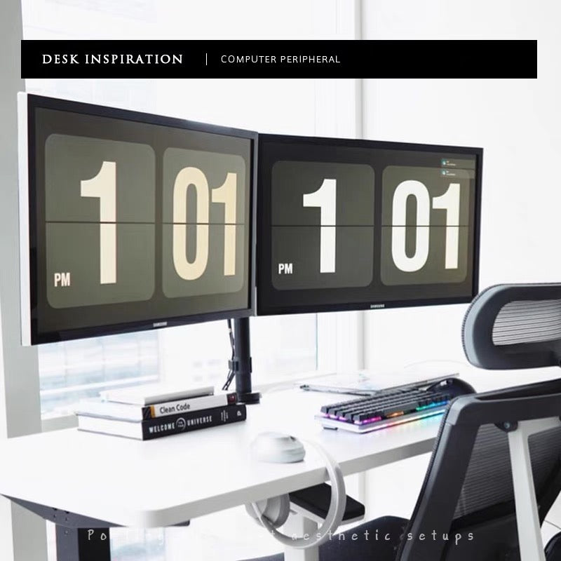 Dual Computer Monitor Stand 27 32 Inch Vesa Screen, 2 Arm Desk Mount