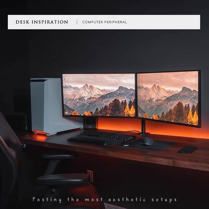 Dual Computer Monitor Stand 27 32 Inch Vesa Screen, 2 Arm Desk Mount