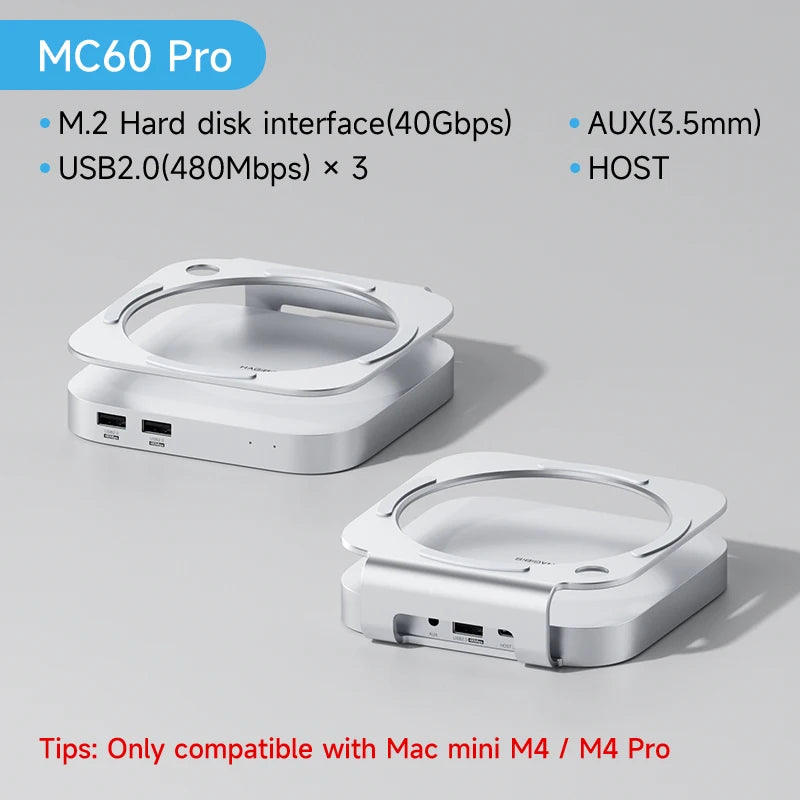 USB C Hub With M.2 SSD Enclosure for Mac Mini M4