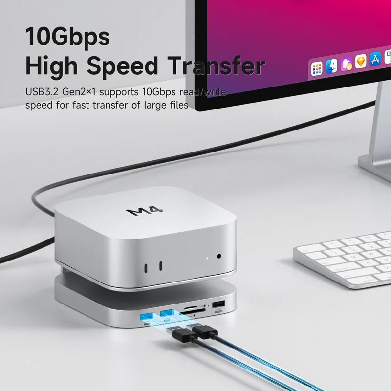 USB C Hub With M.2 SSD Enclosure for Mac Mini M4