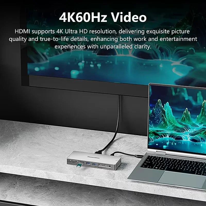 14 in 1 Type C USB Hub Docking Station USB 3.0 Card Reader
