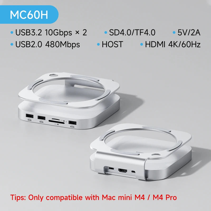 USB C Hub With M.2 SSD Enclosure for Mac Mini M4