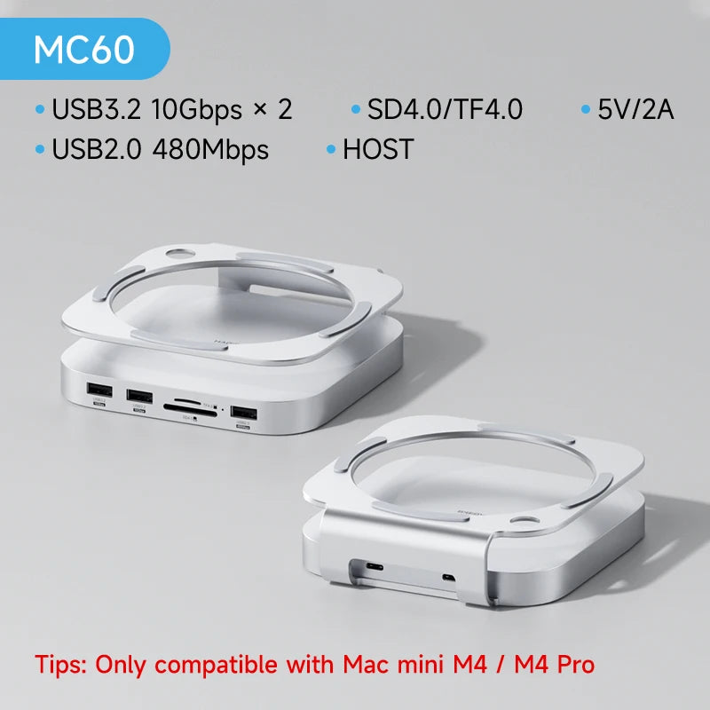 USB C Hub With M.2 SSD Enclosure for Mac Mini M4