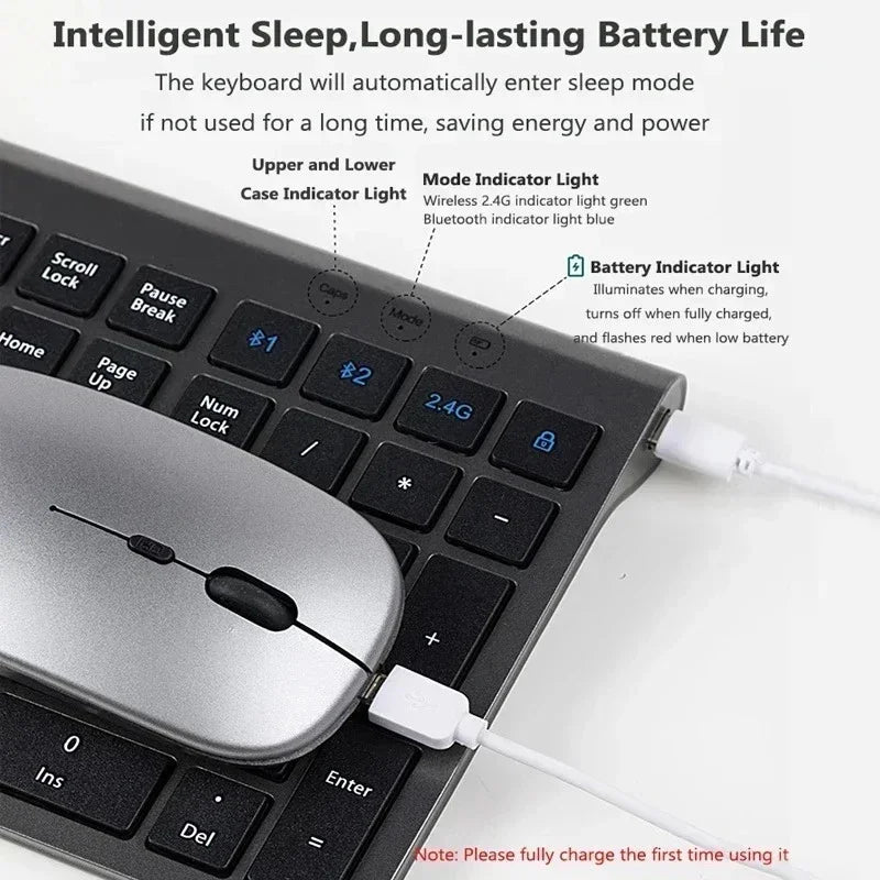 Bluetooth 5.0 & 2.4G Wireless Keyboard and Mouse Combo, Mac, Android, PC, TV