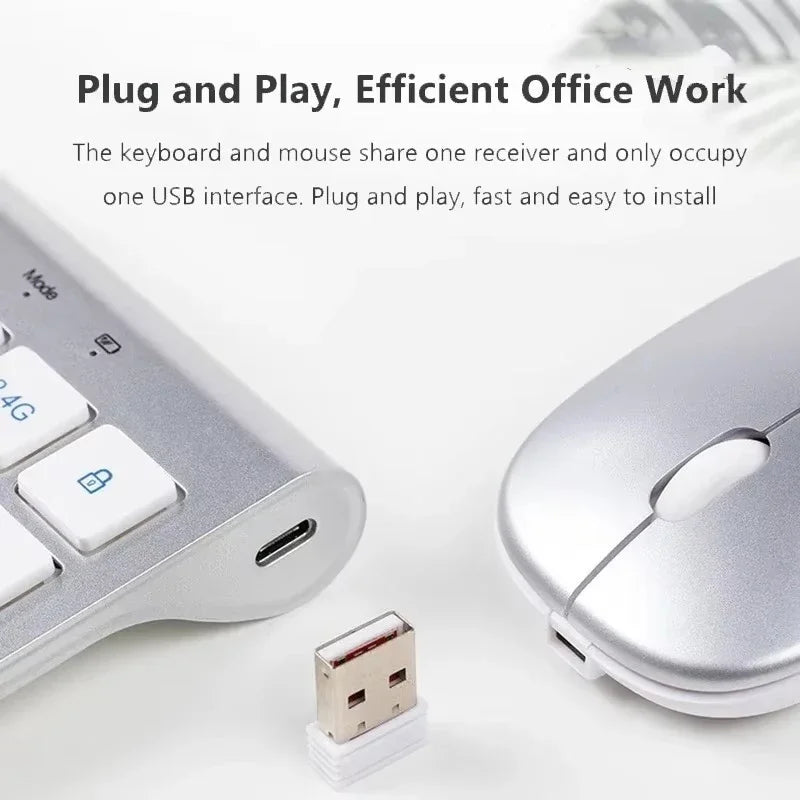 Bluetooth 5.0 & 2.4G Wireless Keyboard and Mouse Combo, Mac, Android, PC, TV