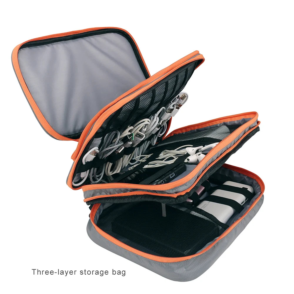 Three Layer Electronic Accessories Organizer