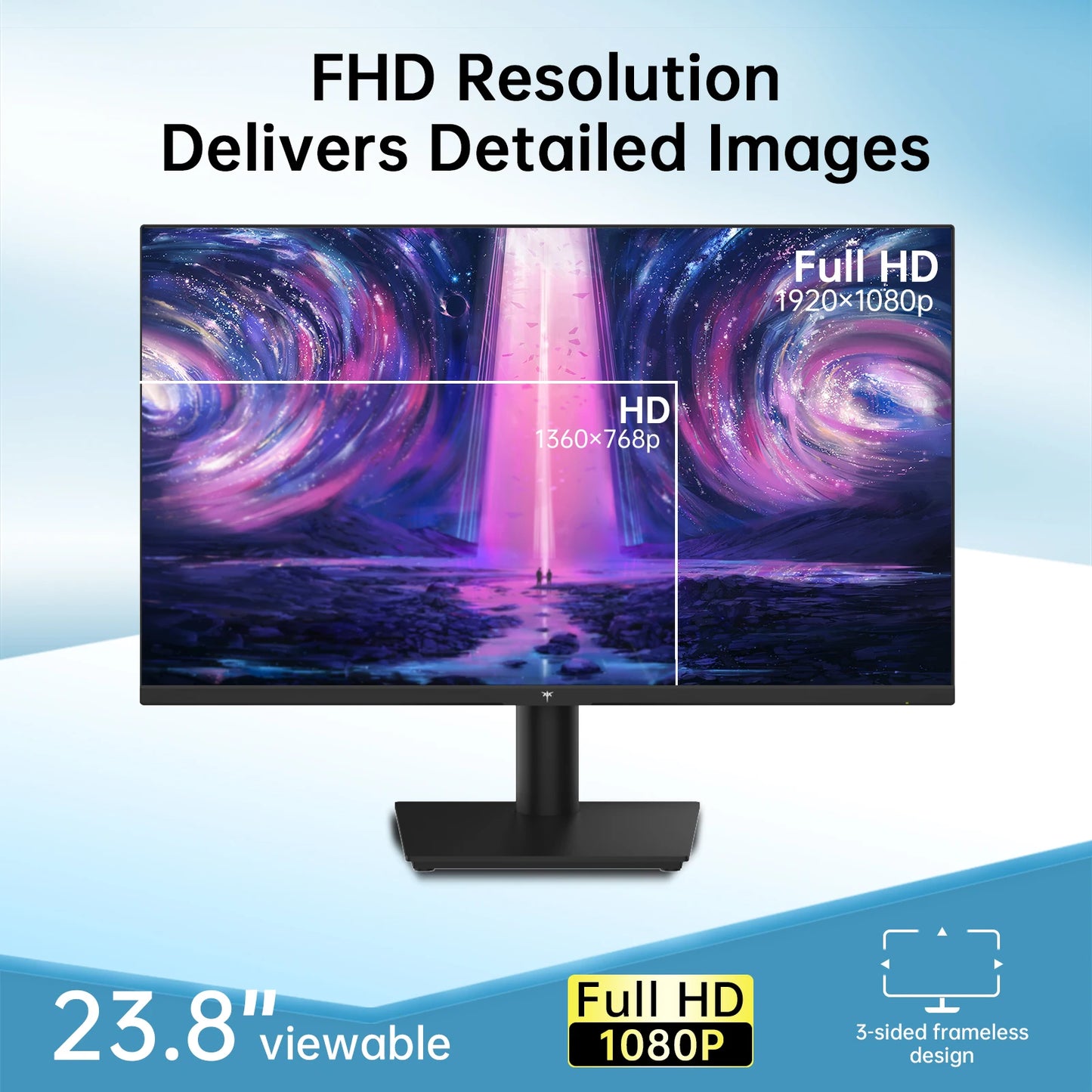 24 Inch 1080P Monitor 100Hz, FreeSync Gaming Monitor, HDMI, VGA