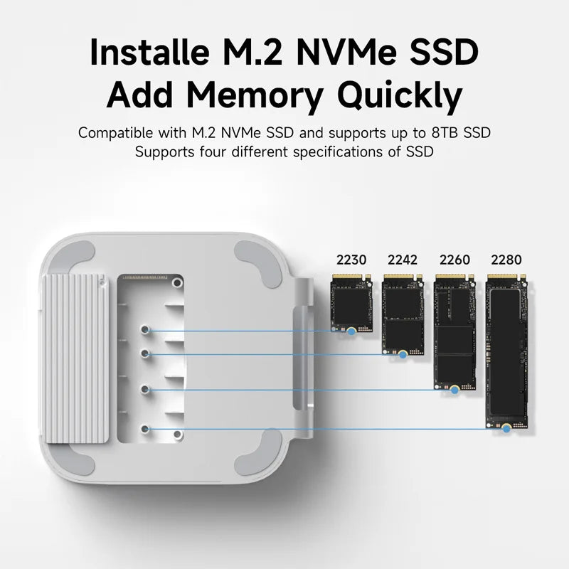 USB C Hub With M.2 SSD Enclosure for Mac Mini M4