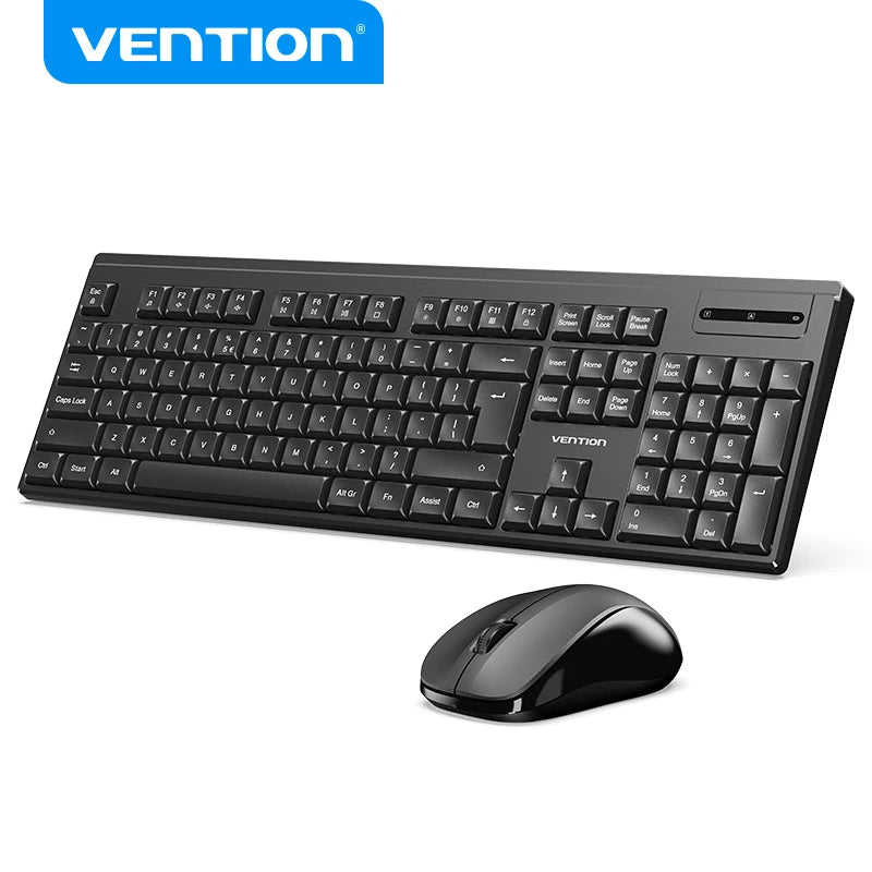 Vention, Wireless 2.4G USB, Silent, Ergonomic, Keyboard and Mouse Combo ,