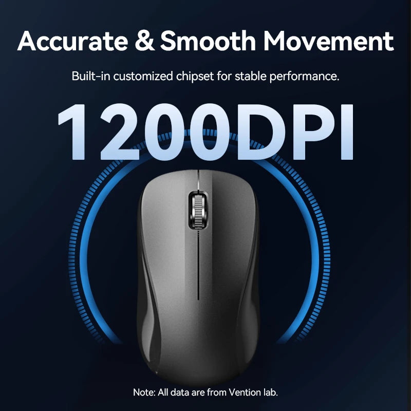 Vention, Wireless 2.4G USB, Silent, Ergonomic, Keyboard and Mouse Combo ,